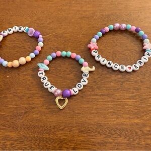 Disney Parks “The Little Mermaid” Set of 3 Stack Beaded Friendship Bracelet Set-